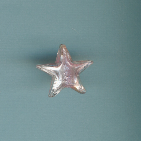 2115032 Glasperle Stern 20x5mm rosa silber 1 Stück