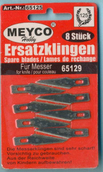 65125 Ersatzklingen für Skalpellmesser 65129 8 Stück