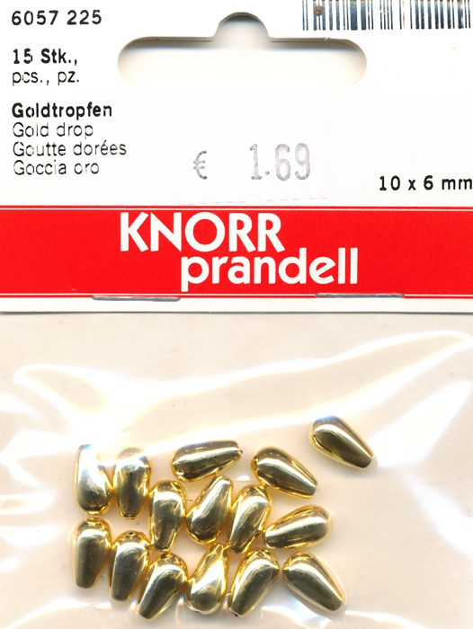 6057225 Wachsperlen Tropfen 10x6mm gold 15 Stück