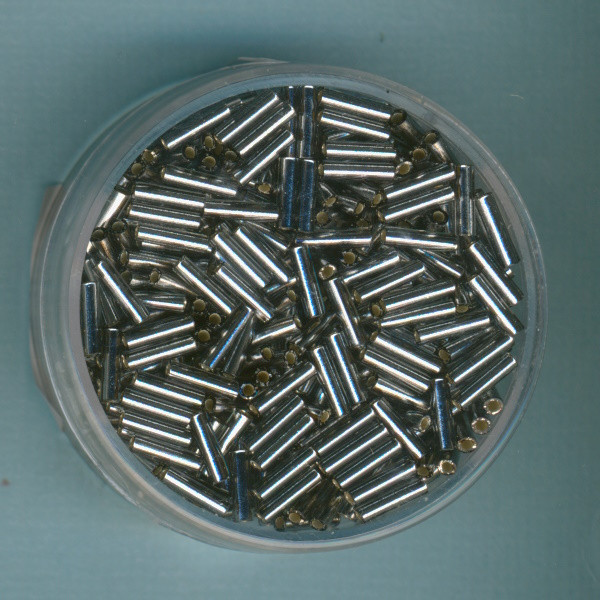 70021 Miyuki Stifte 6mm grau Silbereinzug 10g
