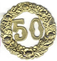 Wachsdekor Jubiläum 50 gold
