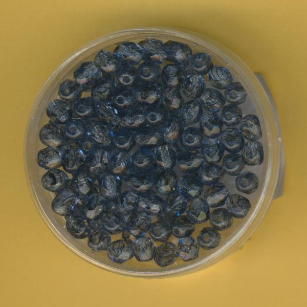 138036 Glasschliffperlen 4mm transparent dunkelblau grau 100 Stück