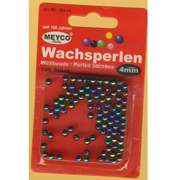 104-14 Wachsperlen 4mm regenbogen 100 Stück