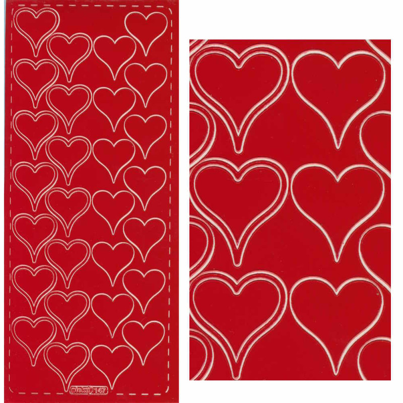 pu147r Sticker Herzen 8 rot