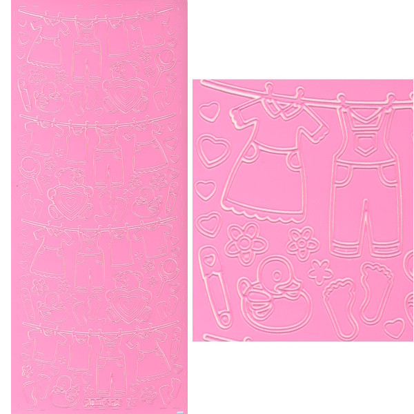 pu324r Sticker Babysachen 3 rosa