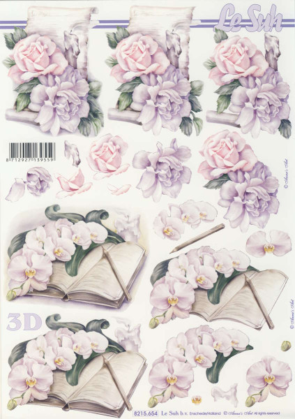 8215.654 3D Motivbogen A4 Blumen Kondolenz II