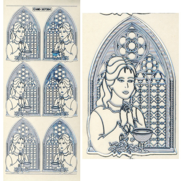 kv357304s Sticker Konfirmation Mädchen silber transparent