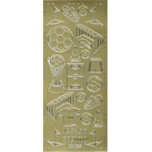 pu255g Sticker Fußball 2 gold