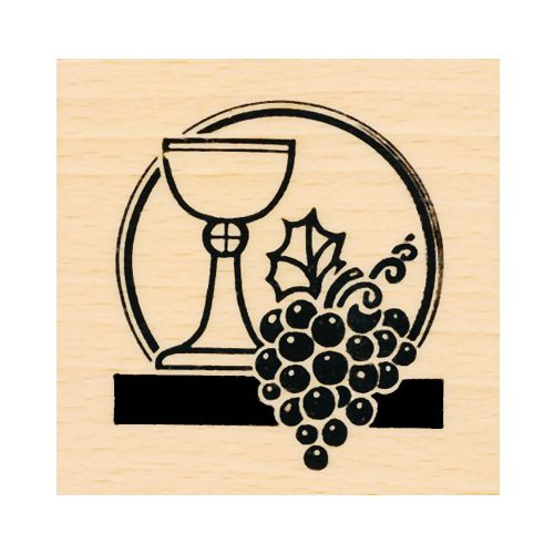 4510484 Stempel Kelch und Trauben 6x6cm