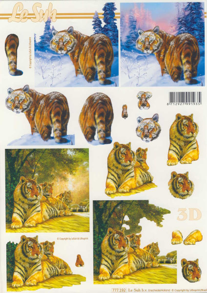 777.192 3D Motivbogen A4 Tiger 3