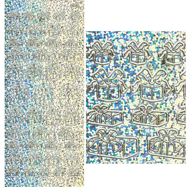 cl806hs Sticker Päckchen silber hologramm