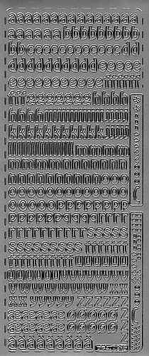 pu075s Sticker Buchstaben klein silber