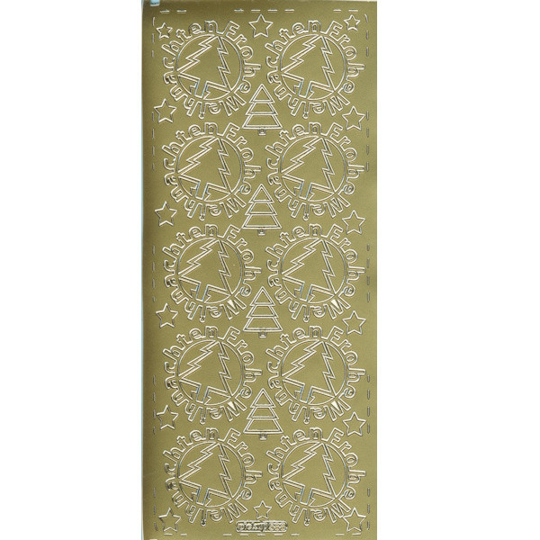pu588g Sticker Frohe Weihnachten 15 gold
