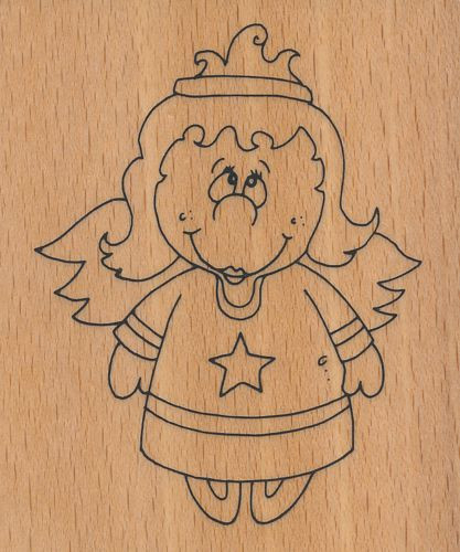 890230 Holzstempel Weihnachtsengel 7x5,8cm
