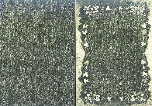 Dufex-Karte mit Blüten gold