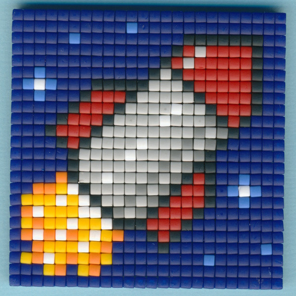 77619 Pixelhobby Klassik Set kleine Basisplatte Rakete