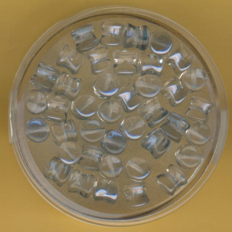 4757-06654 Glasperlen Pellets 4x6mm kristall schattiert 40 Stück