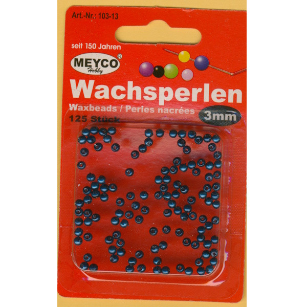 103-13 Wachsperlen 3mm dunkelblau 125 Stück
