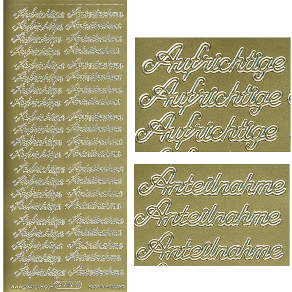 ls419g Sticker Aufrichtige Anteilnahme gold