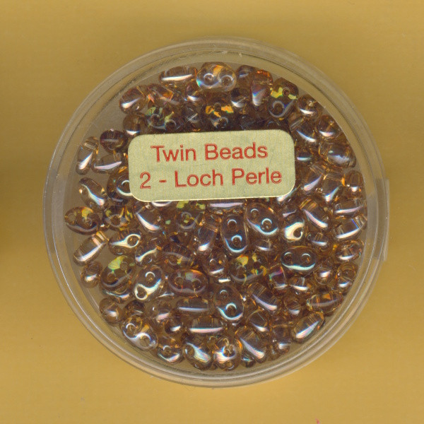 9671-05544 Glasperlen Twin Beads 2,5x5mm topas AB 8g