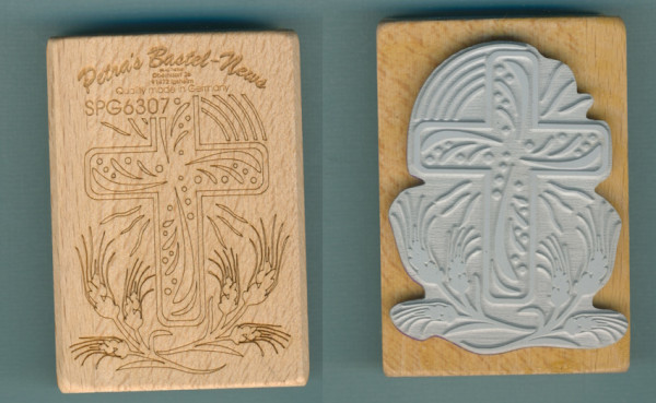 SPG6307 Stempel Kreuz mit Ähren 5x7cm