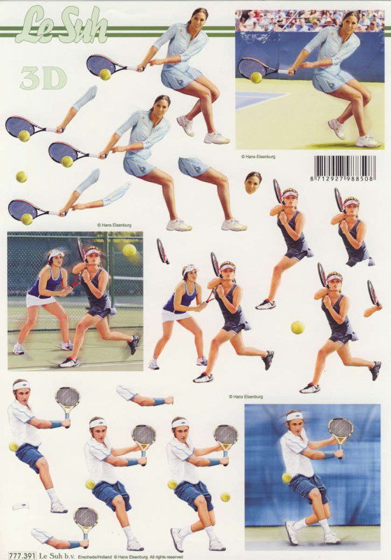 777.391 3D Motivbogen A4 Tennis