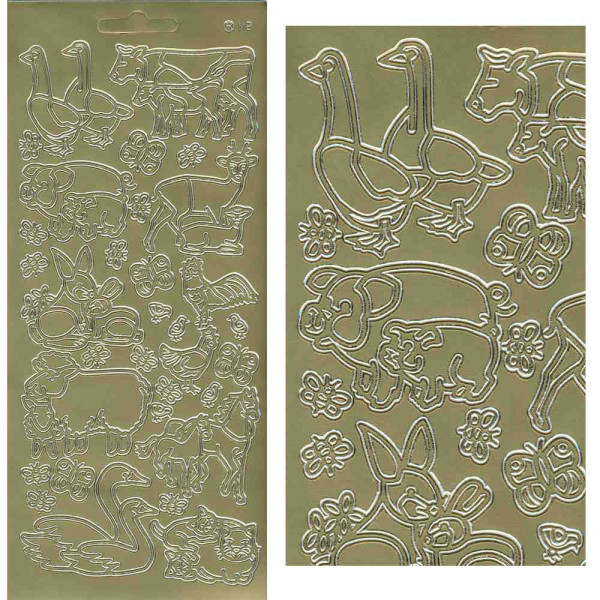 cl112g Sticker Bauernhof gold