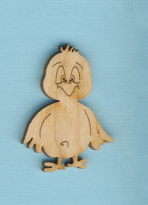 kkh8704 Holz Deko Küken 4cm