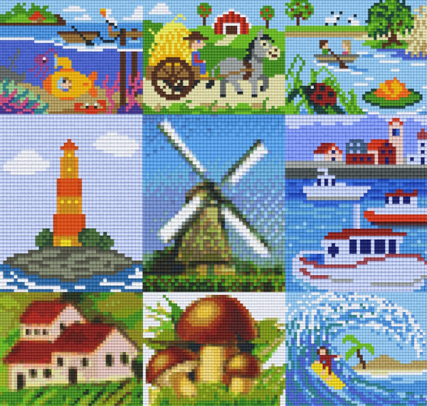 Pixelhobby Klassik Sets Motive in der Natur mit 1 Basisplatte