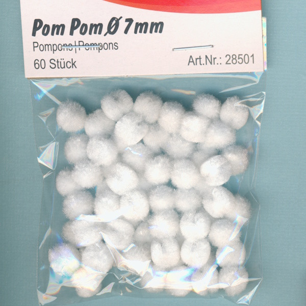 28501 Pom Pom 7mm weiß 60 Stück