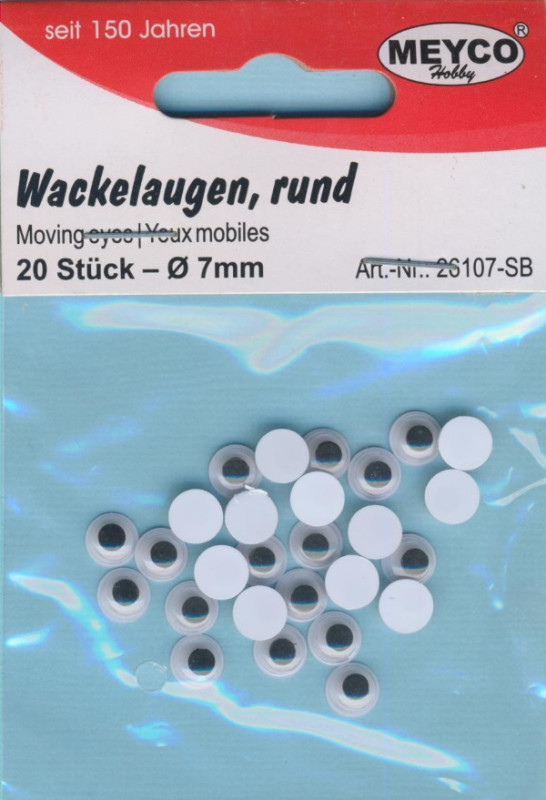 26107sb Wackelaugen rund 7mm 20 Stück