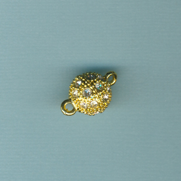 h116395 Power Magnetverschluss mit Strasssteinen 12mm gold