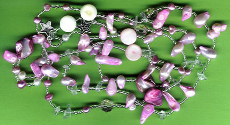 40406 Süßwasserperlen Mix rosa