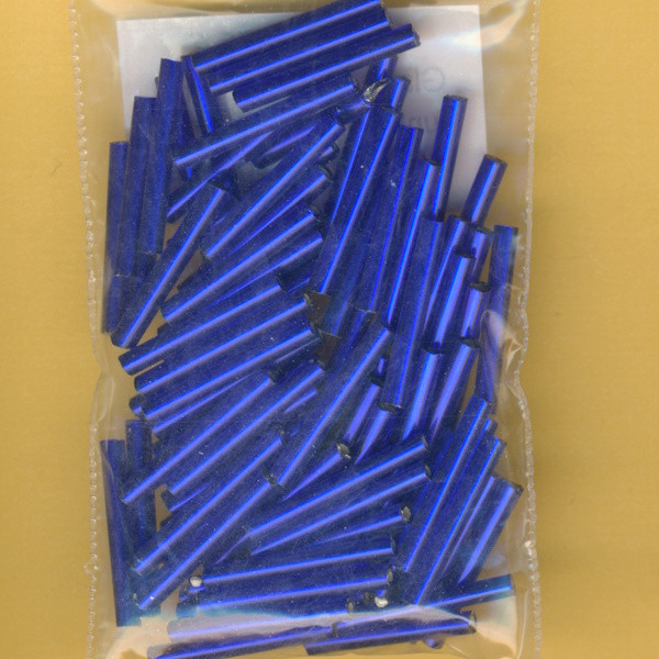 565419 Glasperlen Stifte 19mm dunkelblau Silbereinzug 15g