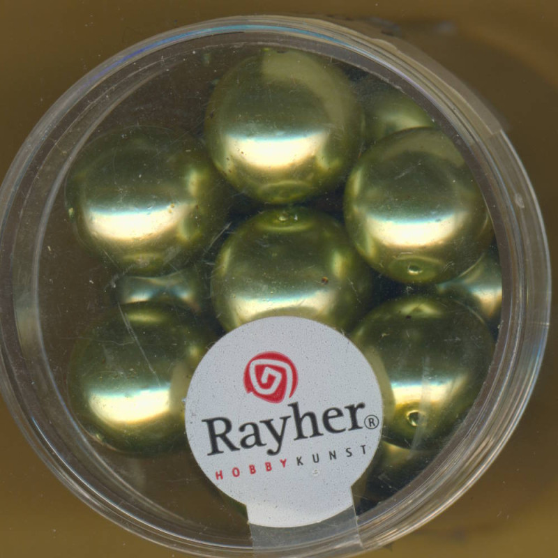 14404432 Glaswachsperlen 12mm jade 21 Stück