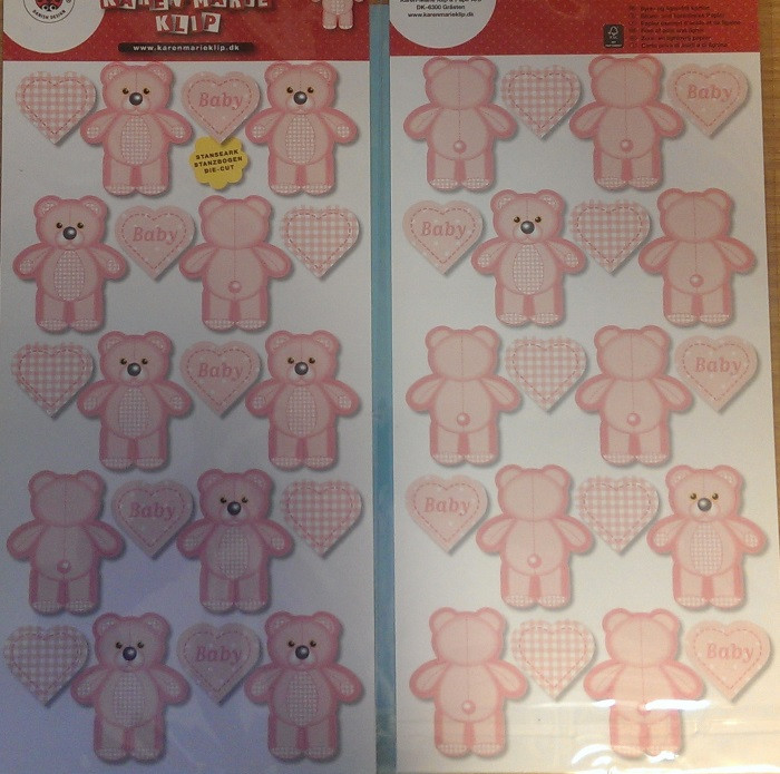 80553262 Papier Stanzbogen Teddy rosa