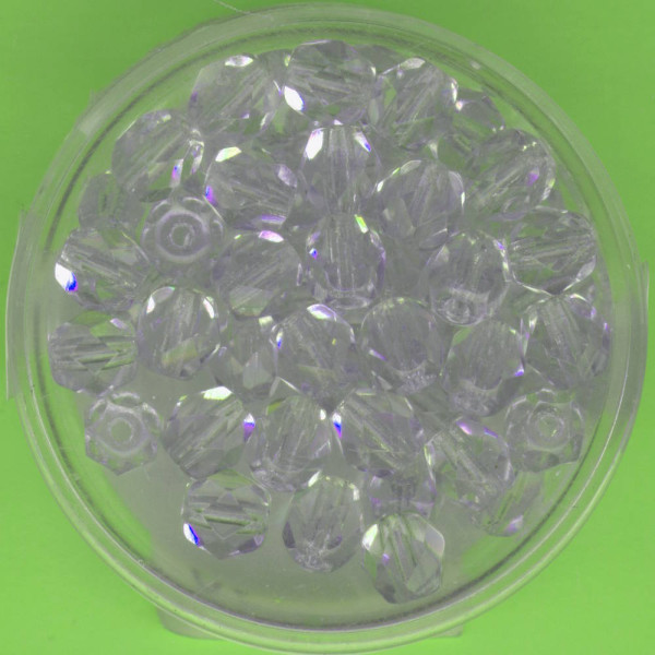 0730-061015 Glasschliffperlen 6mm transparent violett 50 Stück