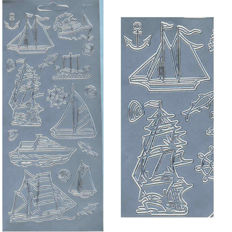 cl207s Sticker Segelschiff 2 silber