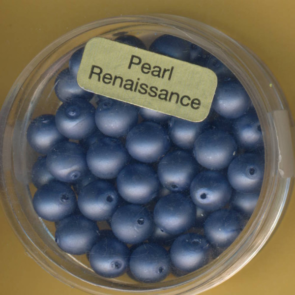 0770-06244 Glaswachsperlen 6mm blau matt 55 Stück
