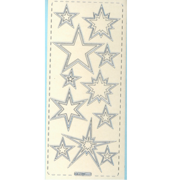 pu365s Sticker Sterne 17 silber transparent