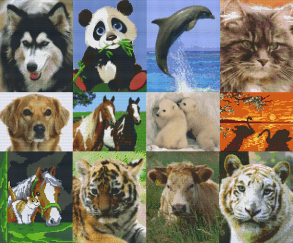 Pixelhobby 4 Basisplatten Sets Tiere