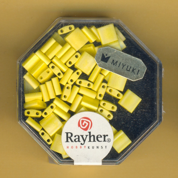 14733160 Miyuki Tila Perlen 5x5mm gelb opak gefrostet AB 5g