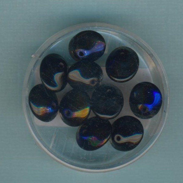 13798w_Ufo-Beads-7x11mm-schwarz-blau-rainbow-10-Stück