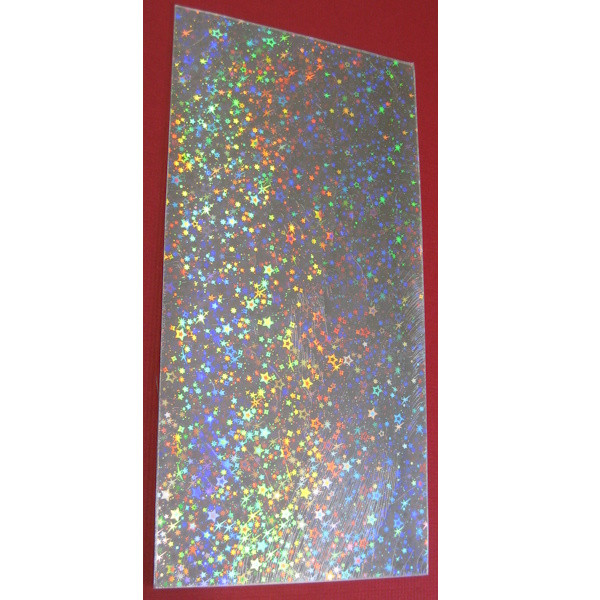 3515671 Kerzen Wachsplatte silber holografic Sterne 200x100mm