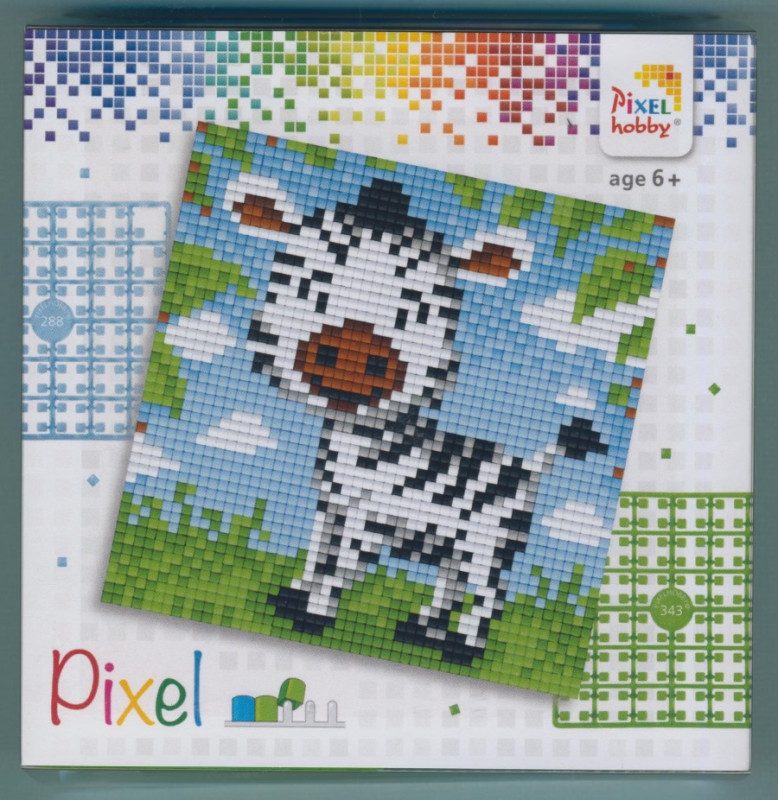 px44013 Pixelhobby Set 4 kleine Basisplatten Zebra