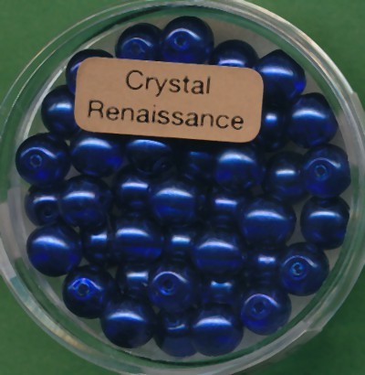 Crystal Renaissance Perlen 6mm dunkelblau 40 Stück