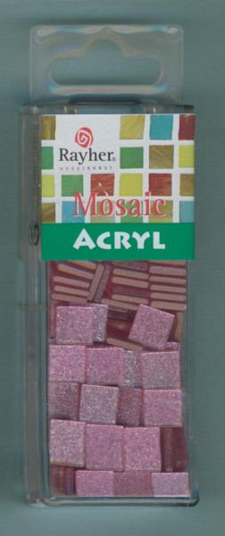 14542258 Mosaic Acryl 10x10mm rosa glitter 50g