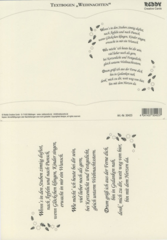 30423 Transparentpapier Bookatrix Textbogen Weihnachten