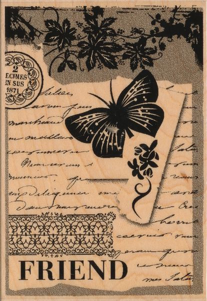 85445 Holzstempel Friend 7,3x10,2cm