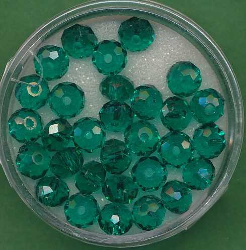507306194 Glasschliffperlen Rondelle 4x6mm emerald 30 Stück